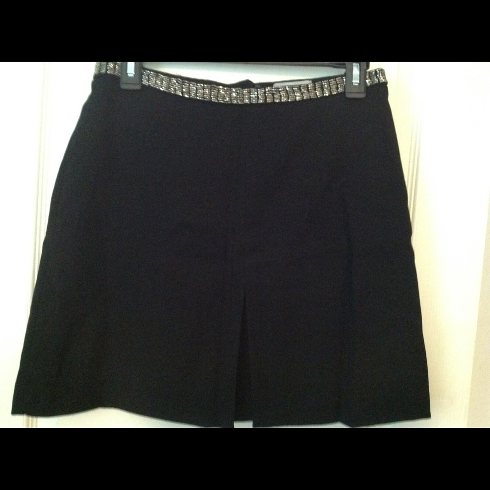 H&M Silver Beaded Waist Formal Mini Skirt